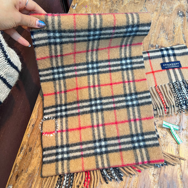 Vintage Burberry Cashmere/ Burberrys Lambswool Scarf - Classic