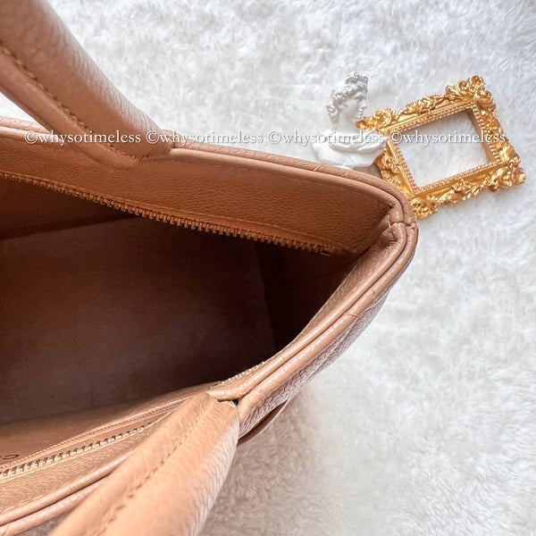 【May 1 Auction】 Vintage Chanel Caviar Medallion Hilton Tote - Dark Beige