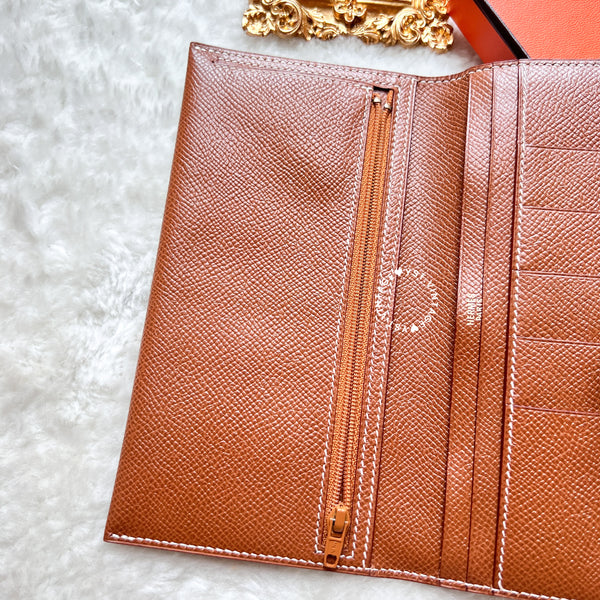 Vintage Hermès Bearn Long Wallet - Camel Epsom