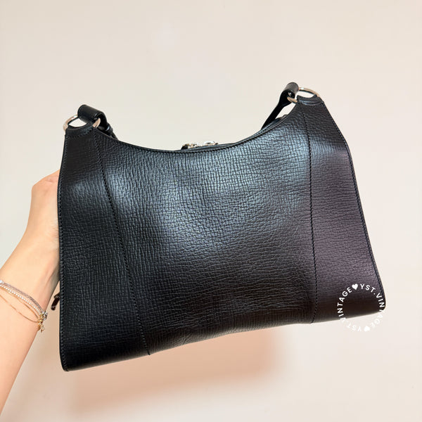 Vintage Loewe Croissant Shoulder Bag - Black