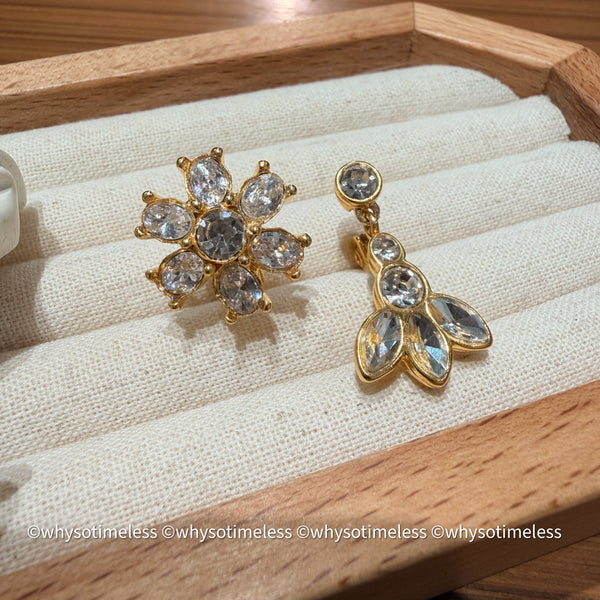 Vintage Monet 1980’s Rhinestones Bloom & Buzz Ear Clips