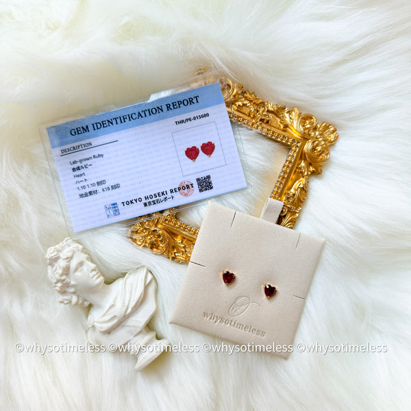 2.2ct Lab Grown Ruby 18KYG Earrings