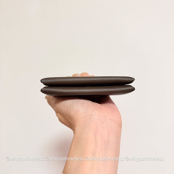 Pre-owned 2023's Hermès Calvi Card Holder - Ébène