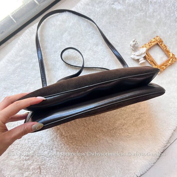 Vintage Loewe Suede Shoulder Bag - Brown
