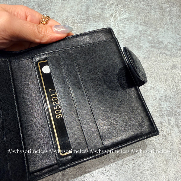 Vintage Chanel 2004-05'S Caviar Coco Short Wallet - Black 006