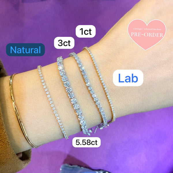 【Pre-order】3.0ct/ 5.0ct Lab Grown Diamond Tennis Bracelet - 18KWG