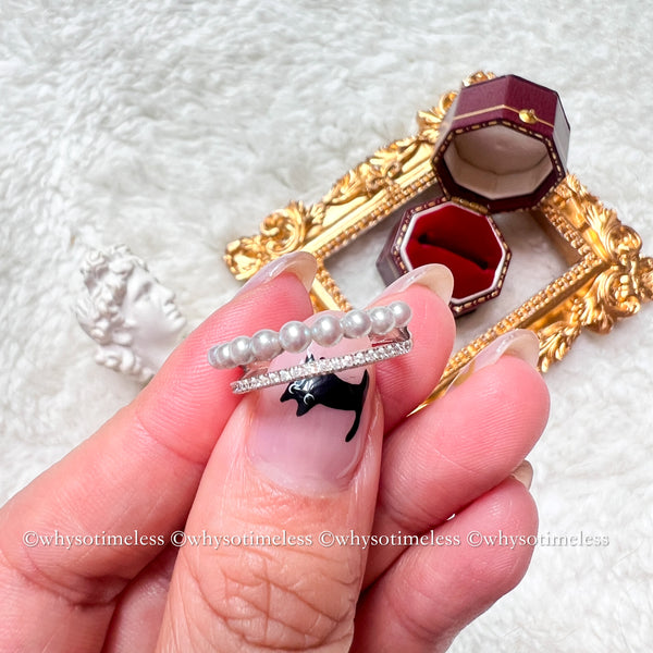 Japanese 2-3mm Baby Akoya Ziron Silver Ring - Eugénie