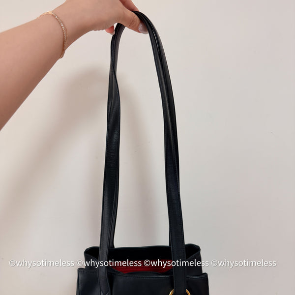 Vintage Lady Dior Shoulder Bag in Calf Leather - Black