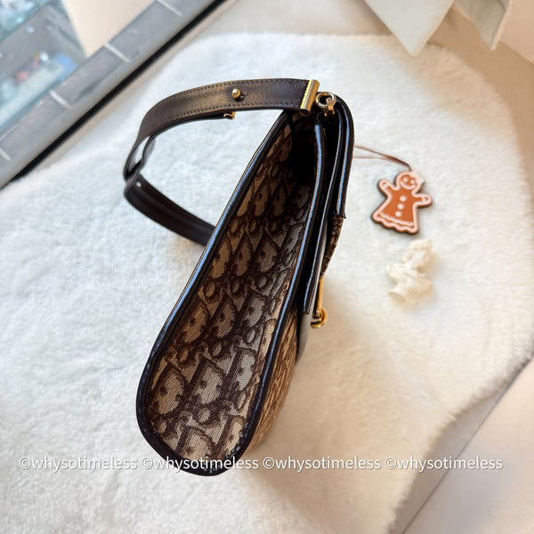 Vintage Dior Oblique 2-way Bag - Brown