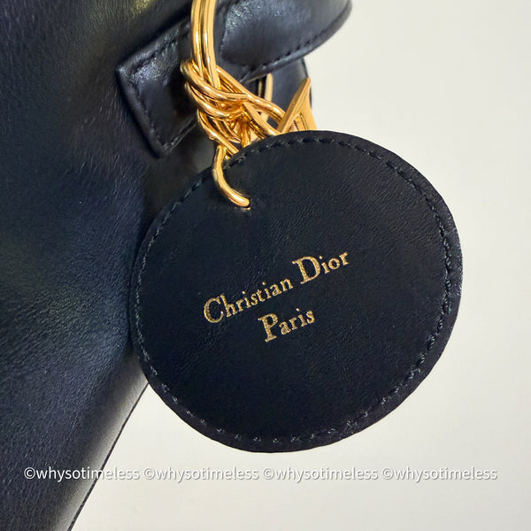 Vintage Lady Dior Shoulder Bag in Calf Leather - Black