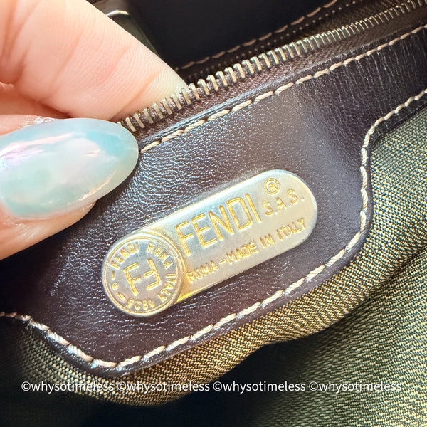 Vintage Fendi Zucca Tote Bag GHW