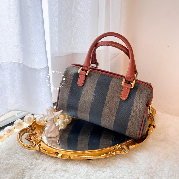 Vintage Fendi Pequin Stripe Mini Boston