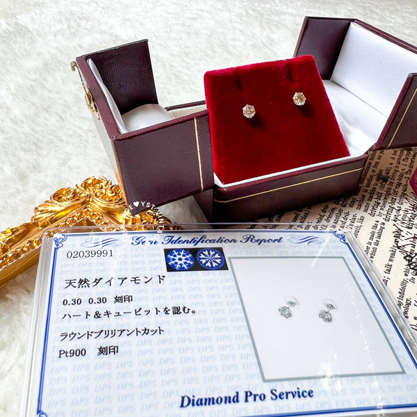 / pre-order /Japanese Diamond 0.2ct/ 0.3ct Earrings with cert