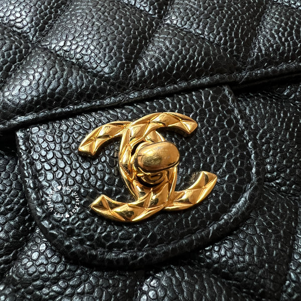 Vintage CHANEL Caviar Camera Bag with Golden Ball - Black