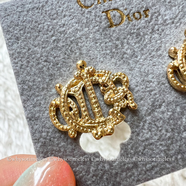 Vintage Dior Gold-Finish Metal Pumpkin Car Ear Clips