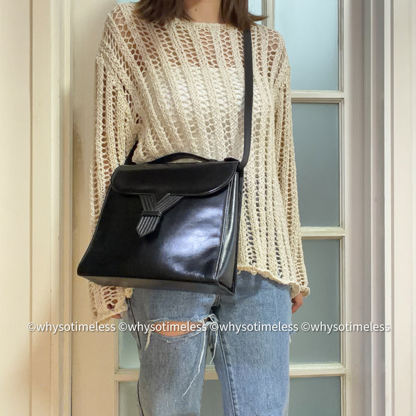 Vintage YSL Y-Kelly Bag - Black