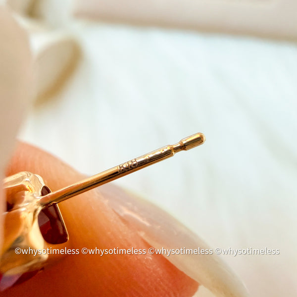 2.2ct Lab Grown Ruby 18KYG Earrings