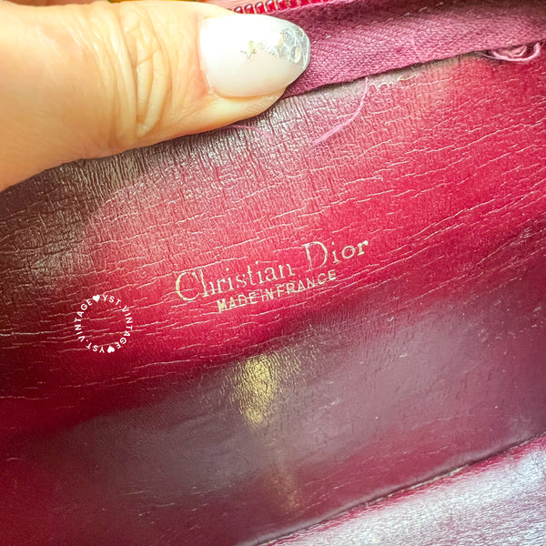Vintage Dior Oblique 2-way Bag - Burbundy