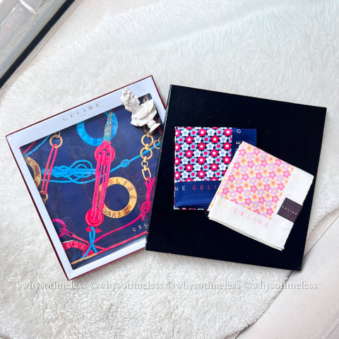 Vintage CELINE Scarfs/ Handkerchiefs - Cilo, Lily & Peony