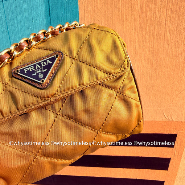 Vintage Prada Mini 2-way Belt Bag - Ginkgo Leaf Brown