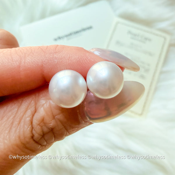 9.7mm 澳白 18KYG Earrings