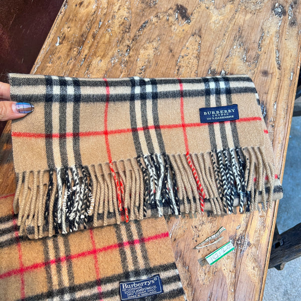 Vintage Burberry Cashmere/ Burberrys Lambswool Scarf - Classic