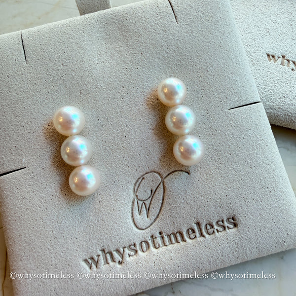 6-6.5mm Triple Akoya 18KYG Earrings