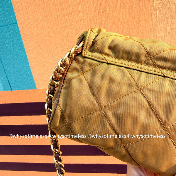 Vintage Prada Mini 2-way Belt Bag - Ginkgo Leaf Brown