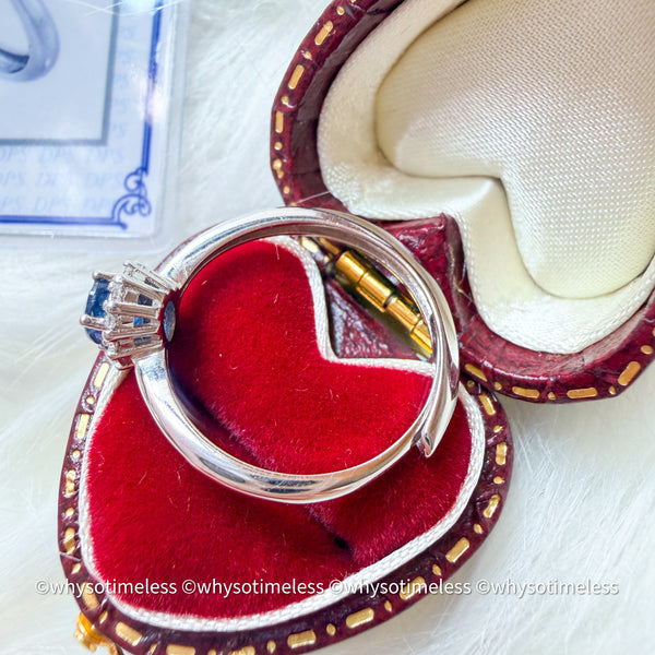 Natural Sapphire Zircon Silver Ring - Eugene