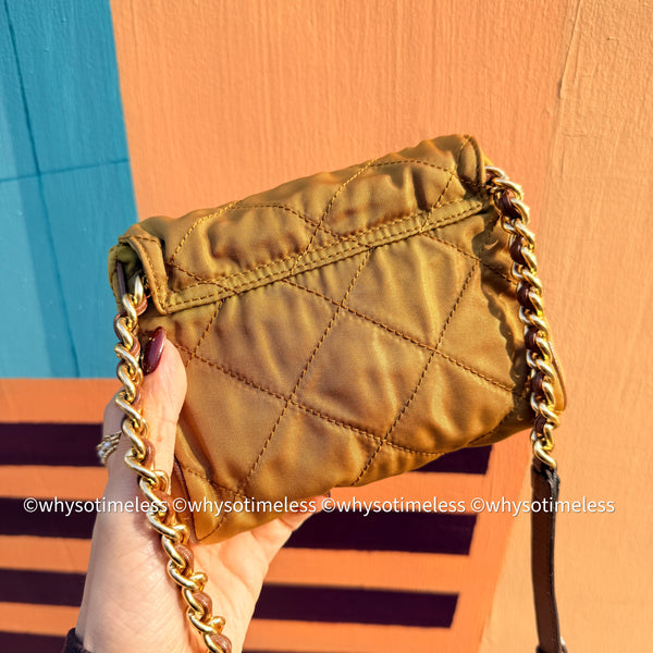 Vintage Prada Mini 2-way Belt Bag - Ginkgo Leaf Brown