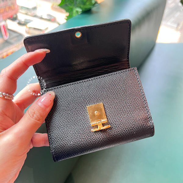 【古物拍賣 - 5 Sep】Vintage Chanel Caviar Coco Lock Card Holder - Black