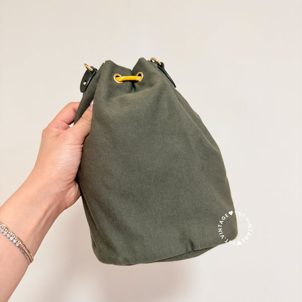 Pre-owned MiuMiu Gabardine Pouch - Olive Green
