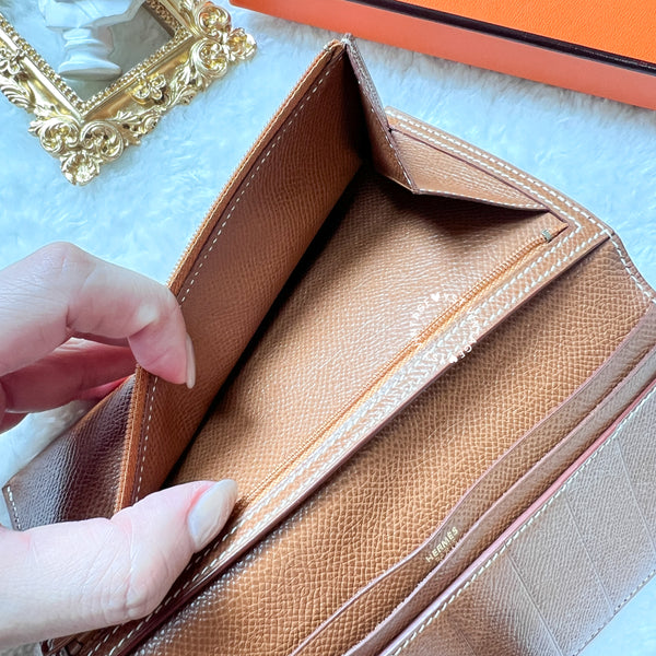 Vintage Hermès Bearn Long Wallet - Camel Epsom