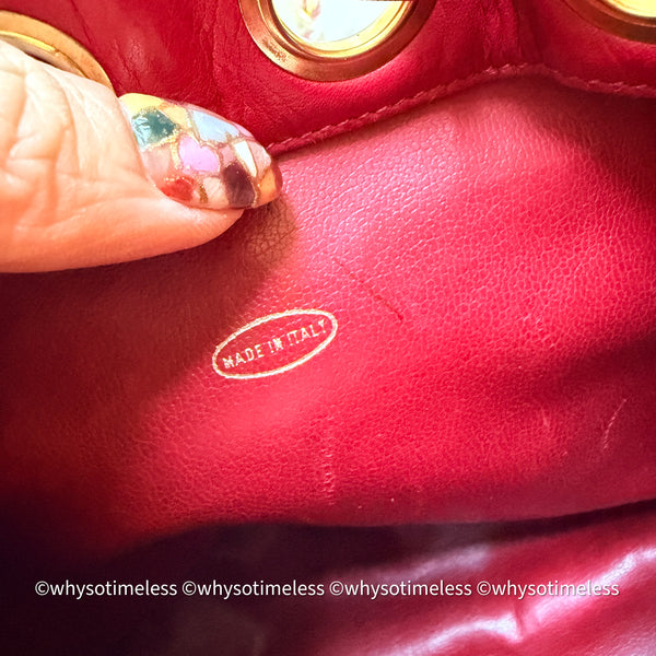Vintage Chanel Mini Bucket Bag - Red