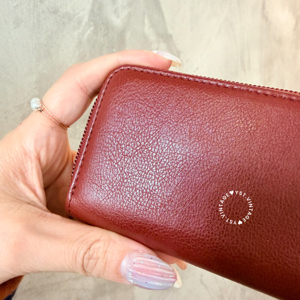 Pre-owned Chanel Coco Mark Card Holder / Coins Case - Burgundy