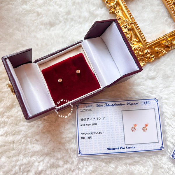 【pre-order】Japanese Diamond 0.4ct Earrings with cert