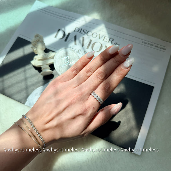 【Pre-order】Oval Lab Grown Diamond 10K Half Eternity Ring 0.30ct@