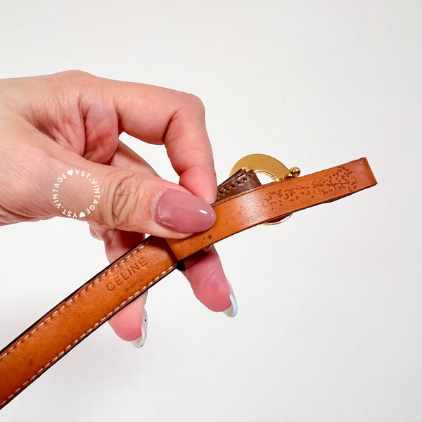 Vintage CELINE Donut Belt - Caramel Brown*Gold