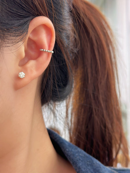 【Pre-order】18KYG/ WG Golden Ball Ear Cuff