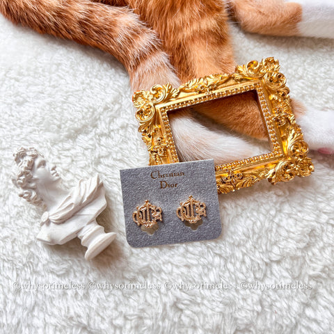 Vintage Dior Gold-Finish Metal Pumpkin Car Ear Clips