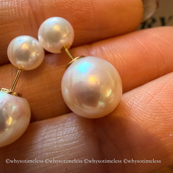 6/9mm Double Akoya 18KYG Earrings