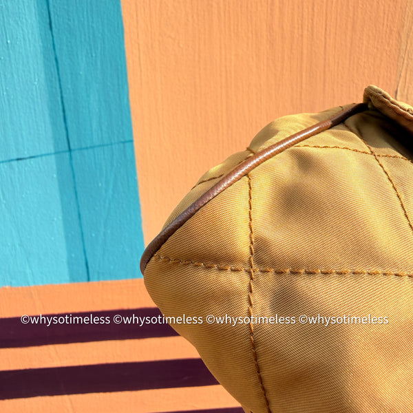 Vintage Prada Mini 2-way Belt Bag - Ginkgo Leaf Brown