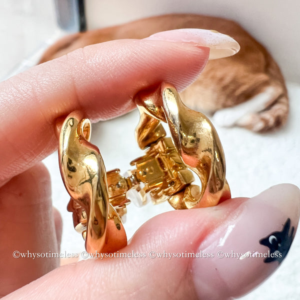 Vintage Givenchy Twist 24KGP Ear Clips