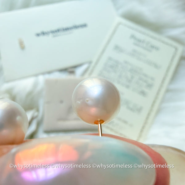 9.7mm 澳白 18KYG Earrings