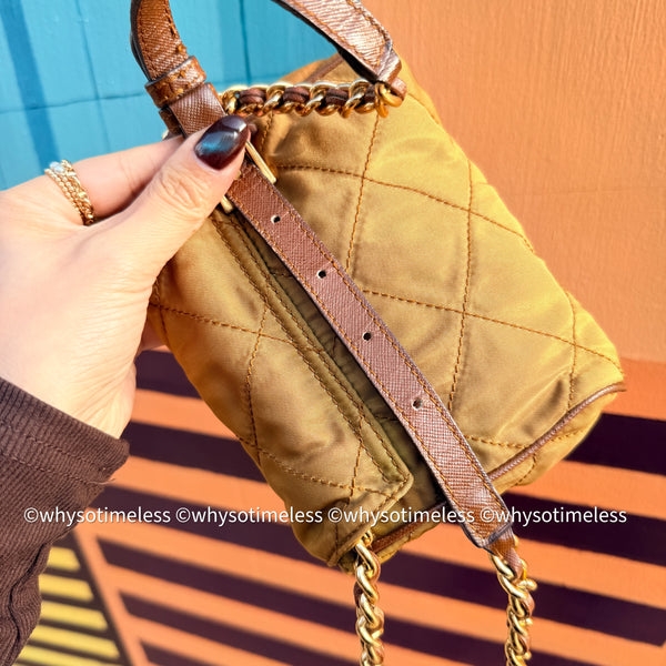 Vintage Prada Mini 2-way Belt Bag - Ginkgo Leaf Brown