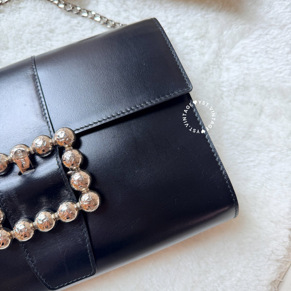 Vintage CELINE Planet Clutch - Black