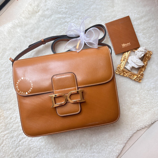 Vintage Delvaux Box Bag - Caramel