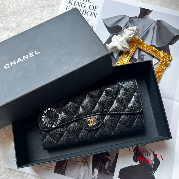 Pre-owned Chanel Caviar Long Wallet