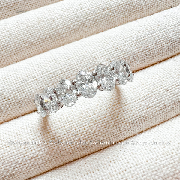 【Pre-order】Éternel Oval Lab Grown Diamond 18KYG/PT Half Eternity Ring