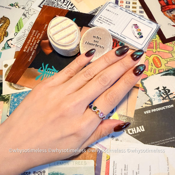 Rainbow Sapphire Zircon Silver Ring